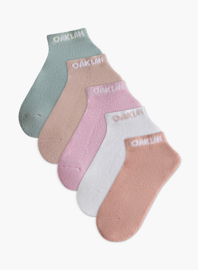 Oaklan by Shoexpress Girls Printed Ankle Length Sports Socks - Set of 5  - Image 1