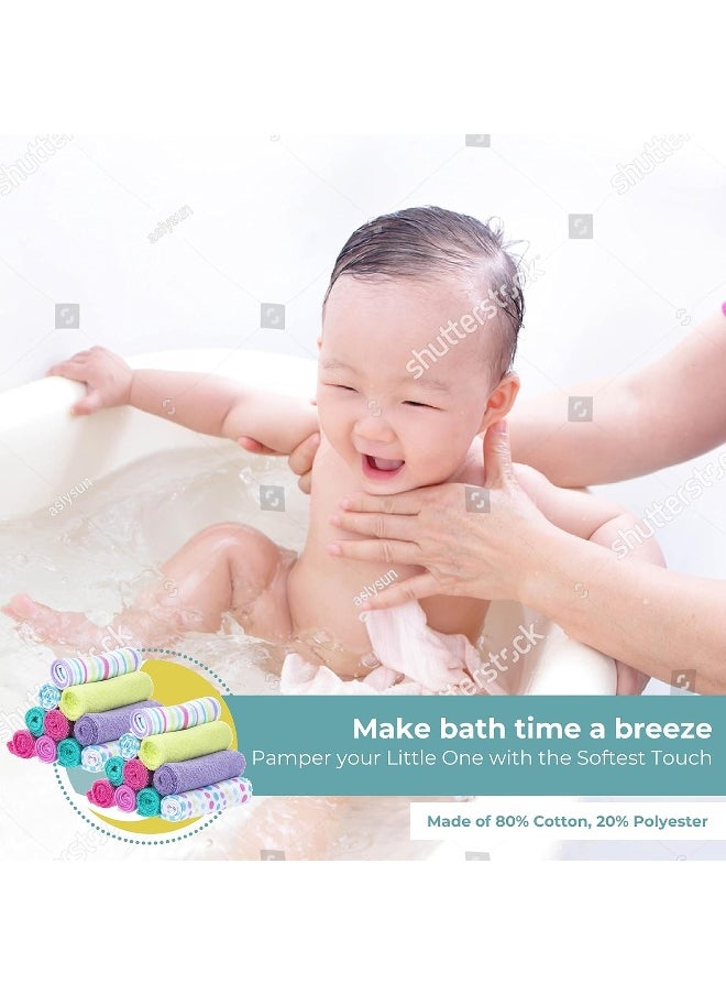 Spasilk Spasilk Washcloth Wipes Set for Newborn Boys and Girls, Soft Terry Washcloth Set, Pack of 20, Aqua  - Image 5