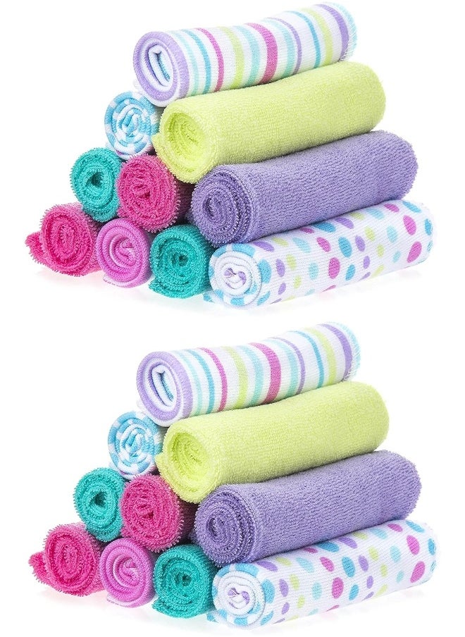 Spasilk Spasilk Washcloth Wipes Set for Newborn Boys and Girls, Soft Terry Washcloth Set, Pack of 20, Aqua  - Image 1
