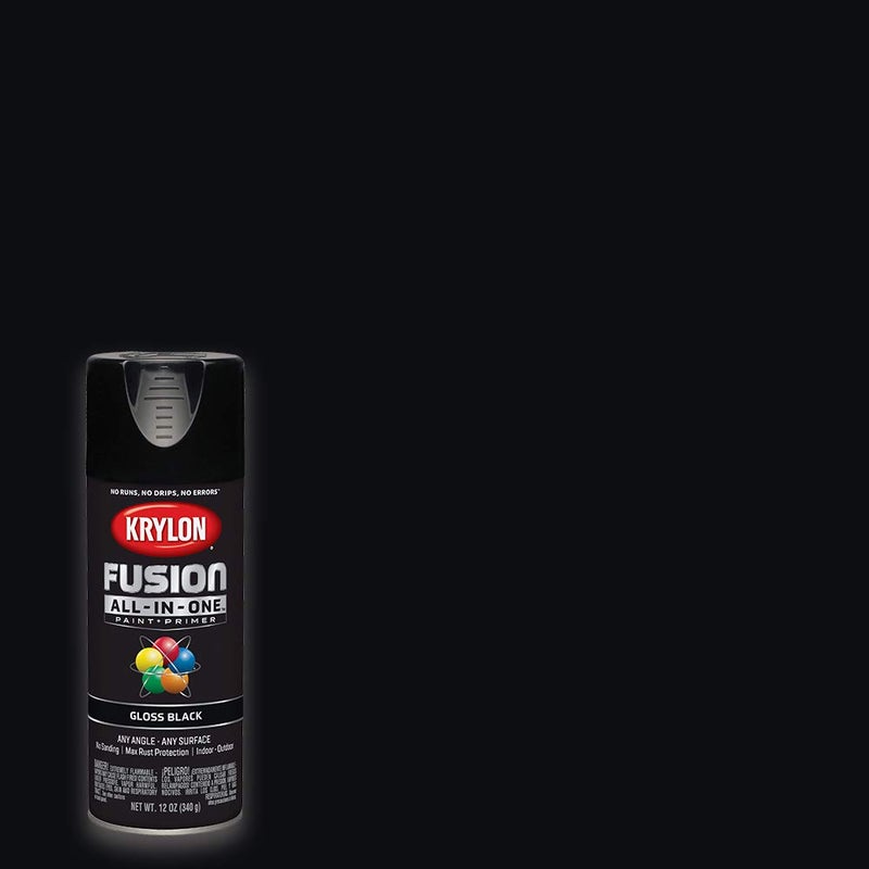 KRYLON 12 Oz Krylon K02702007 Black Fusion All-In-One Paint & Primer Spray Paint Gloss - Image 1