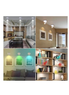Y&D 2 Pieces RGB Wireless LED Spotlight with Remote 13 Color Battery Operated Accent Lights Rotatable Light Head Stick on Wall Hallway for Painting Picture Artwork Closet(White)  - Image 3