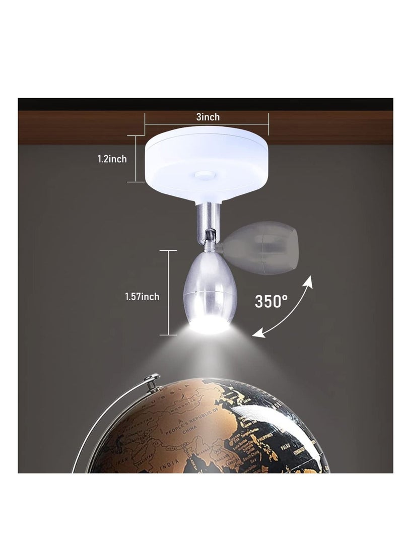 Y&D - 2 Pieces RGB Wireless LED Spotlight with Remote 13 Color Battery Operated Accent Lights Rotatable Light Head Stick on Wall Hallway for Painting Picture Artwork Closet(White) - Image 1