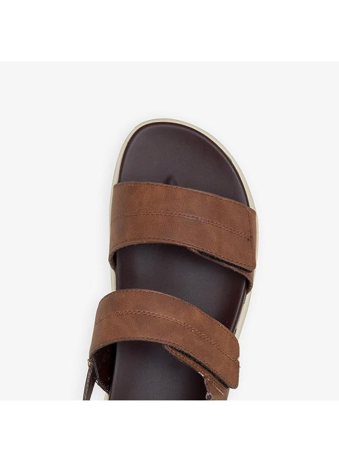 NDURE Men's Soft Step Sandals | Durable Man Made Leather Cloud-Foam Footbed | Lightweight EVA Outsole Round Toe All-Day Cushioning - Image 3