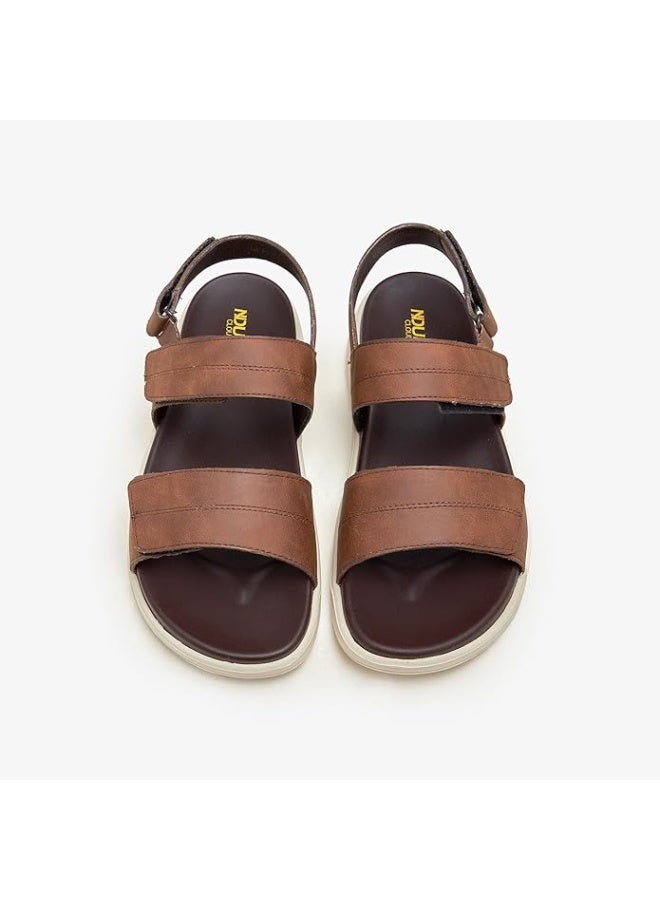 NDURE Men's Soft Step Sandals | Durable Man Made Leather Cloud-Foam Footbed | Lightweight EVA Outsole Round Toe All-Day Cushioning - Image 2