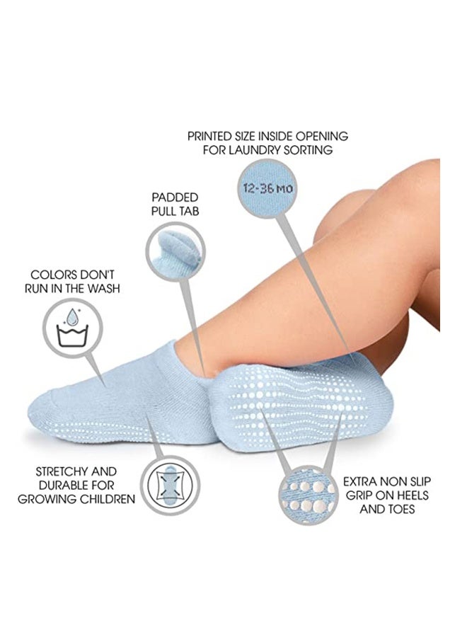 12 Pairs Anti Slip Toddler Socks Non Skid Ankle Socks with Grips for Baby Toddler Kids Boys Girls Kids Years - Image 3