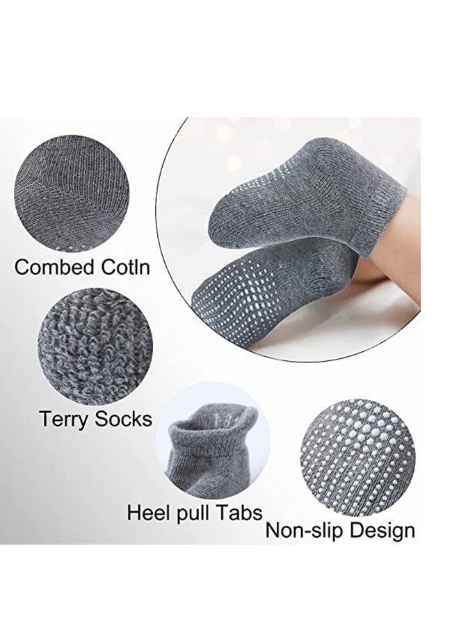 12 Pairs Anti Slip Toddler Socks Non Skid Ankle Socks with Grips for Baby Toddler Kids Boys Girls Kids Years - Image 5
