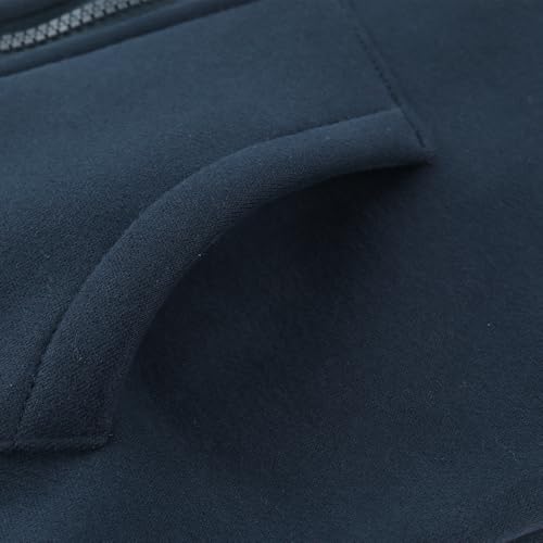 Spring&Gege Boys Full Zip Fleece Hoodless Hoodies Mock Neck Sweatshirts Kids Zip Up Jackets, Black, Size 11-12 Years - Image 5