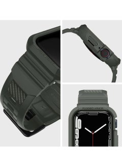 Spigen Rugged Armor Pro Apple Watch Band with Case for Series 9 / 8 /7 (45mm) and Series 6/SE2/SE/5/4 (44mm) - Mil Green  - Image 3