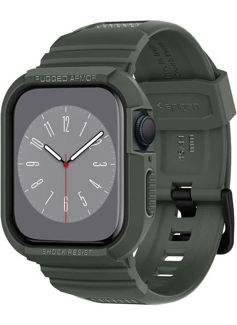 Rugged Armor Pro Apple Watch Band with Case for Series 9 / 8 /7 (45mm) and Series 6/SE2/SE/5/4 (44mm) - Mil Green