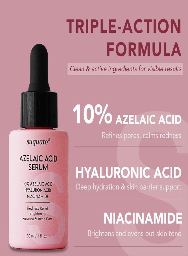 suquato Azelaic Acid serum 10% – Facial Serum with Hyaluronic Acid & Niacinamide （2 pack 30ml/1.01 fl oz） - Image 3