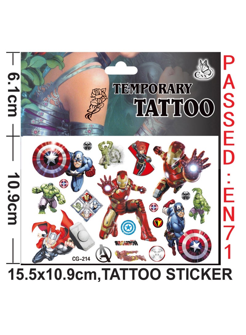 5 sheets Captain America tattoo stickers personalized fashion holiday party gifts temporary stickers washable stickers - Image 2