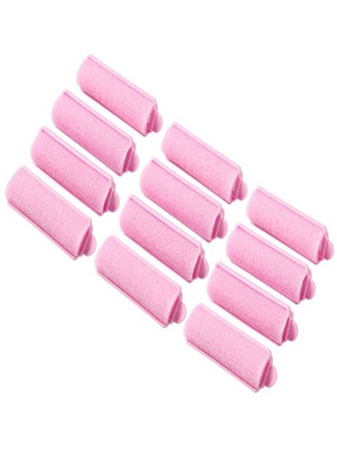 Pengxiaomei - 12 Pcs Foam Sponge Hair Rollers,2.4 Inch Pink Hair Curlers Bouncy Curls Style Tools Accessories - Image 1