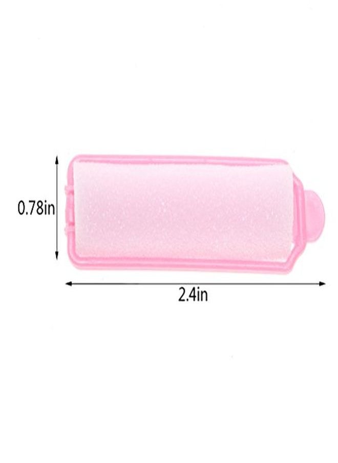 Pengxiaomei - 12 Pcs Foam Sponge Hair Rollers,2.4 Inch Pink Hair Curlers Bouncy Curls Style Tools Accessories - Image 1