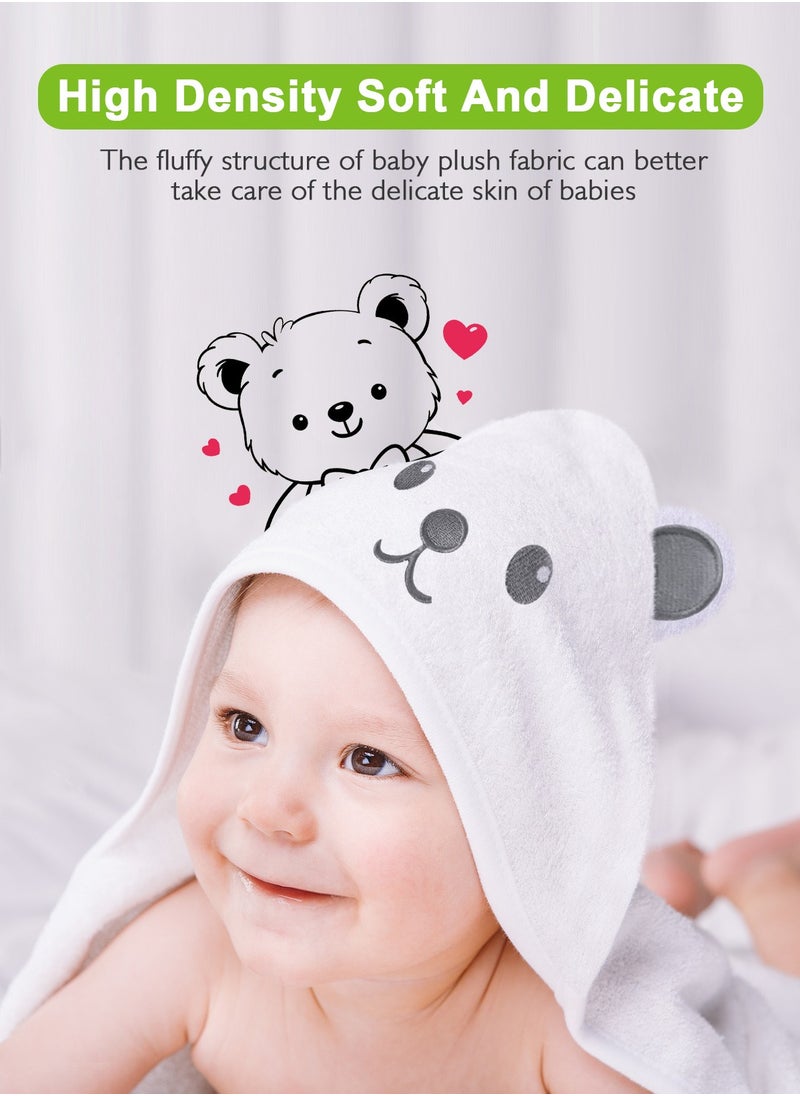 URbazaar - Hooded Towel - Rayon Made from Bamboo, Soft Bath Towel with Bear Ears for Babie, Toddler, Infant - Ultra Absorbent, Baby Stuff Shower Gifts for Boy and Girl - Image 1