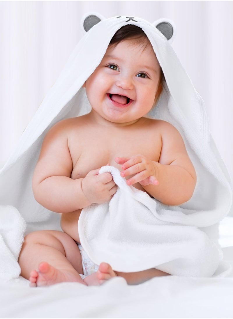URbazaar - Hooded Towel - Rayon Made from Bamboo, Soft Bath Towel with Bear Ears for Babie, Toddler, Infant - Ultra Absorbent, Baby Stuff Shower Gifts for Boy and Girl - Image 1