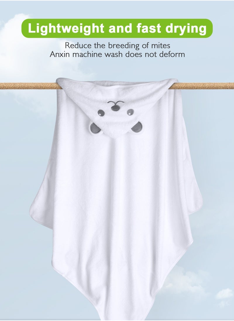 URbazaar - Hooded Towel - Rayon Made from Bamboo, Soft Bath Towel with Bear Ears for Babie, Toddler, Infant - Ultra Absorbent, Baby Stuff Shower Gifts for Boy and Girl - Image 1