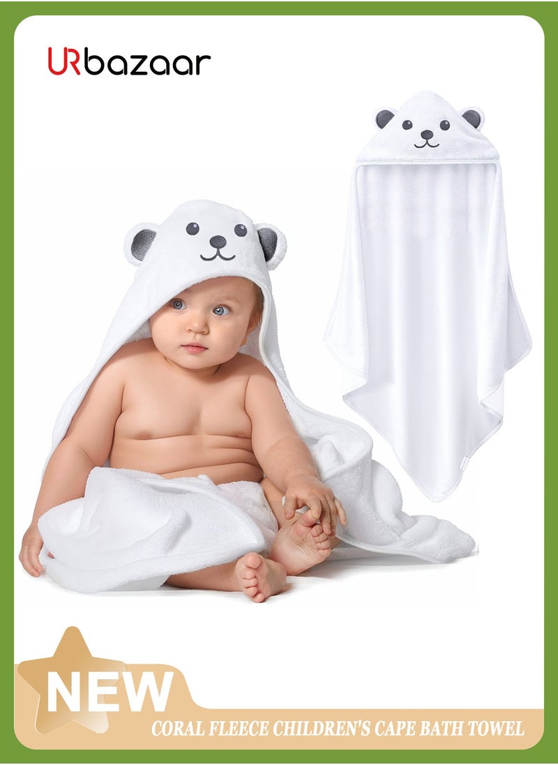 URbazaar - Hooded Towel - Rayon Made from Bamboo, Soft Bath Towel with Bear Ears for Babie, Toddler, Infant - Ultra Absorbent, Baby Stuff Shower Gifts for Boy and Girl - Image 1