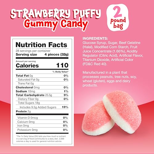 FUNTASTY Strawberry Gummy Candy  2 Pound Pack  Pink Cloud Candy for Baby Showers  Party Favors  Gender Reveal Strawberry Gummies  Its a Girl Candy  Bulk Puffs - Image 5