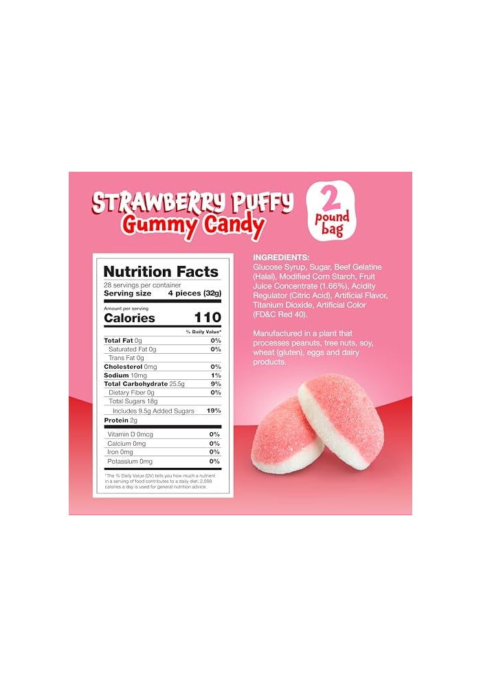 FUNTASTY Strawberry Gummy Candy  2 Pound Pack  Pink Cloud Candy for Baby Showers  Party Favors  Gender Reveal Strawberry Gummies  Its a Girl Candy  Bulk Puffs - Image 5