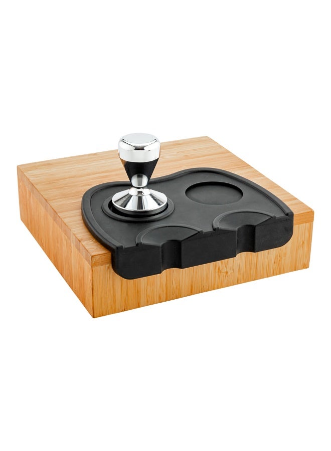 Restaurantware حصيرة ضغط 8.3 × 5.6 بوصة، 1 حصيرة إسبريسو غير قابلة للانزلاق - مع 2 حامل ضغط وفتحات فلتر، للمحترفين، المنزل، المطبخ، المكتب، أو البار، حصيرة ضغط قهوة من السيليكون الأسود - Image 2