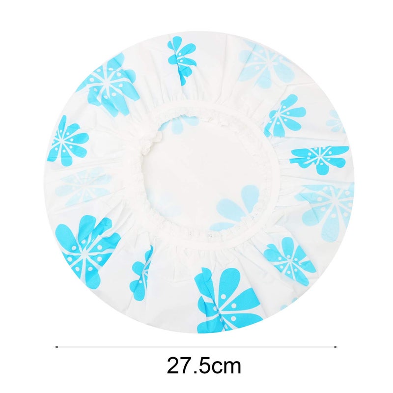 Pengxiaomei Shower Caps, 3 Pcs Waterproof Bath Caps Plastic Reusable Shower Caps Elastic Band Bath Hair Hat for Women Ladies Spa Salon - Image 3