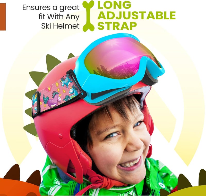 OutdoorMaster Kids Ski Goggles - Helmet Compatible Snow Goggles for Boys & Girls with 100% UV Protection - Image 2