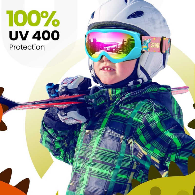 OutdoorMaster Kids Ski Goggles - Helmet Compatible Snow Goggles for Boys & Girls with 100% UV Protection - Image 3