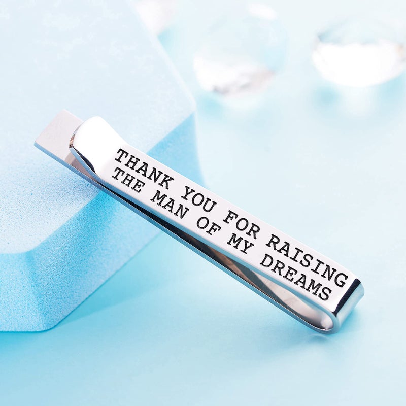 LParkin Father of the Groom Gifts Wedding Tie Clips Gifts for Groomsmen From the Bride Stainless Steel Tie Bars Polished Finish 3/8 Inch Wide 2 Inches Long - Image 4