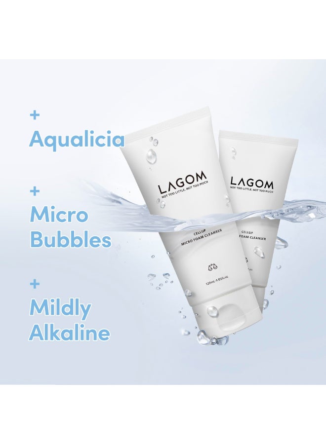 LAGOM Cellup Micro Foam Cleanser Hydrating Deep Cleansing Face Wash Korean Makeup Remover Dense Soft Micro Bubbles Ultra Fine Dust Removal 405 Fl Oz - Image 4