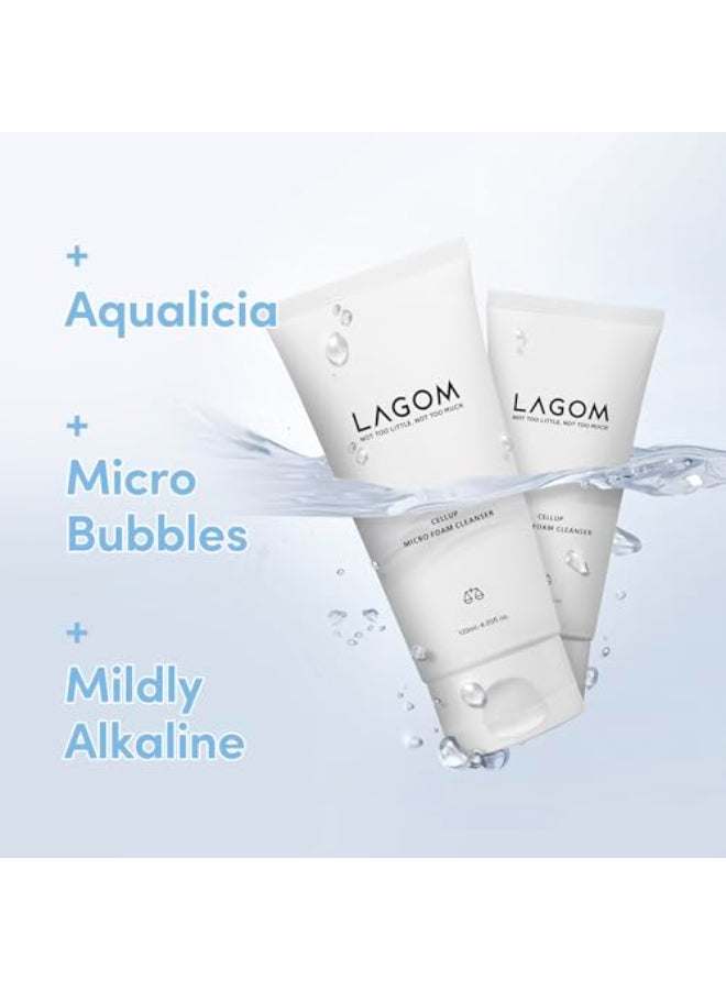LAGOM Cellup Micro Foam Cleanser Hydrating Deep Cleansing Face Wash Korean Makeup Remover Dense Soft Micro Bubbles Ultra Fine Dust Removal 405 Fl Oz - Image 3
