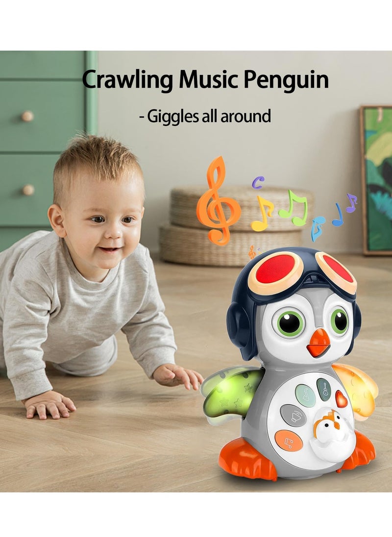 Bebiland Baby Crawling Musical Toys, Tummy Time Toy for Infant 0 - 18 Months Music Learning Crawl Interactive Development Toy, Toddler Boy Girl Gift (Penguin)  - Image 5