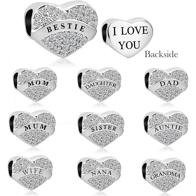 MiiFort Women Love Sparkling Charm Compatible with Pandora Bracelets Shining Diamond Clear CZ Bead Aunt Niece Nephew Cousin Mom Sister Birthday Anniversary - Image 5
