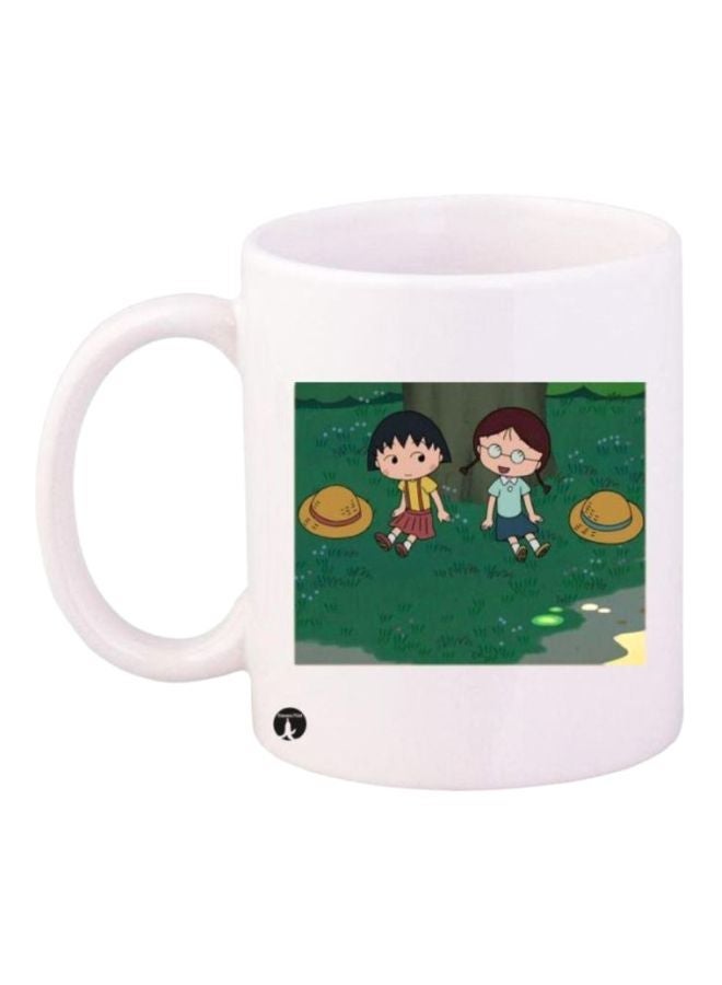 RYN Chibi Maruko Chan Printed Mug Black/Beige/Green