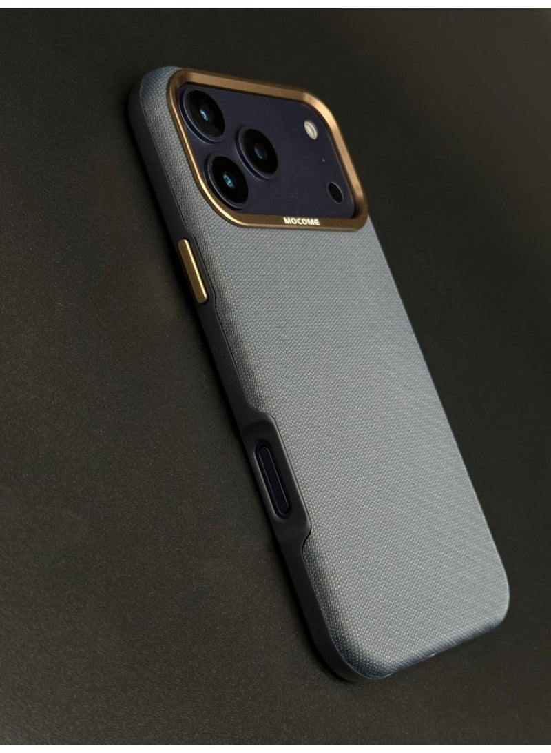 MOCOME Luxury Fabric Texture Case for iPhone 17 Pro – Metallic Camera Lens Protection, Ultra-Slim Shockproof Back Cover - Image 1