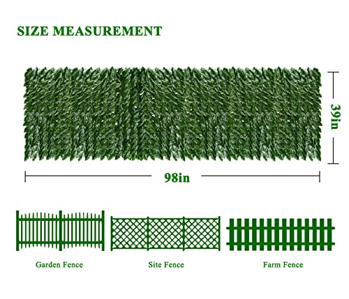 iCover Artificial Ivy Privacy Screen for Fence, 39x98in Strengthened Joint Prevent Leaves Falling Off, Faux Hedge Panels Greenery Vines, Decorative Fences for Outdoor, Garden - Image 2
