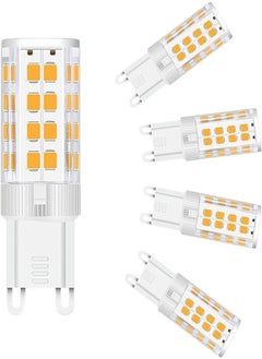 مصباح LED G9 بقاعدة مزدوجة 5 وات، مصباح هالوجين بديل 40 وات 6000 كلفن، مصباح معلق G9 أبيض بقاعدة خالية من الوميض، إضاءة منزلية غير قابلة للتعتيم، (عبوة من 5 قطع)