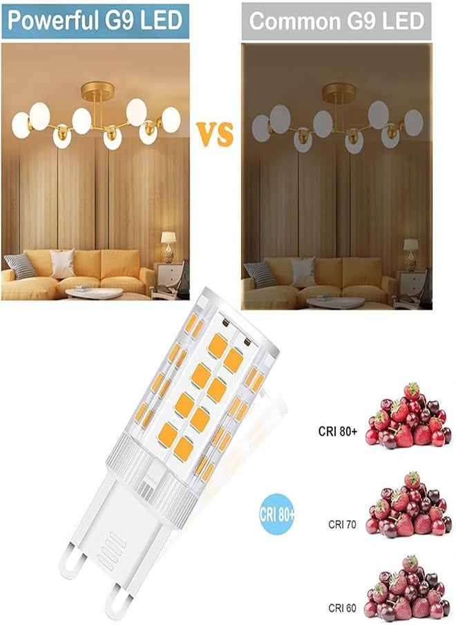 Bukela - مصباح LED G9 بقاعدة مزدوجة 5 وات، مصباح هالوجين بديل 40 وات 6000 كلفن، مصباح معلق G9 أبيض بقاعدة خالية من الوميض، إضاءة منزلية غير قابلة للتعتيم، (عبوة من 5 قطع) - Image 1