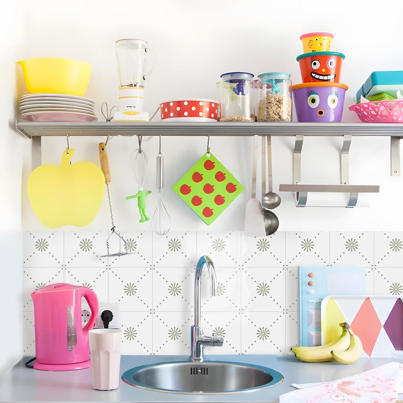 SVNOOC Peel & Stick Wall Tile Stickers 12 PCS Backsplash Self Adhesive 6" x 6", Decorative Wall Stickers for Kitchen Bathroom Tile Decals Waterproof Removable (Green) - Image 2