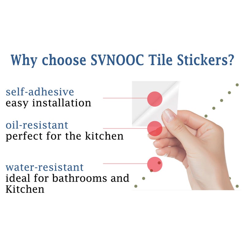 SVNOOC Peel & Stick Wall Tile Stickers 12 PCS Backsplash Self Adhesive 6" x 6", Decorative Wall Stickers for Kitchen Bathroom Tile Decals Waterproof Removable (Green) - Image 5