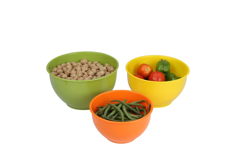 All Time Mixing Bowl Set of 3 with Lids | Microwave Safe Plastic | BPA-Free Storage & Mixing Bowls – Multicolor (1650ml, 1950ml, 2200ml) - Image 5