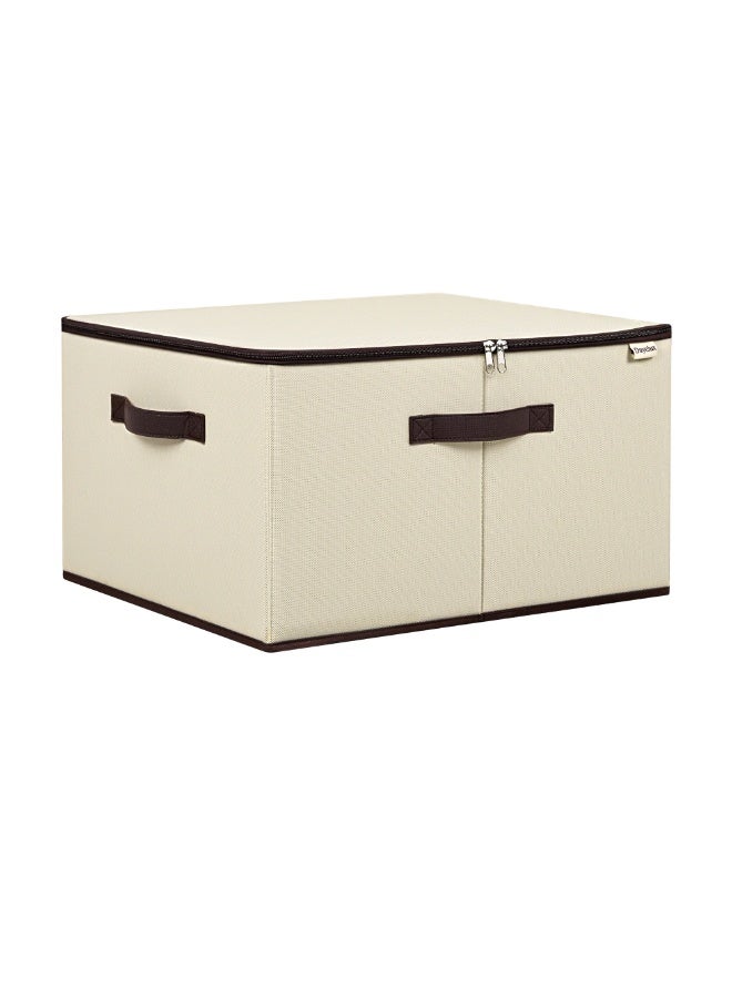 Dayelux™ Large Fabric Storage Box with Zipper – 45×35×25 cm | Closet & Under-Bed Organizer | Ideal for Blankets and Seasonal Clothes | Strong Carry Handles - Image 1