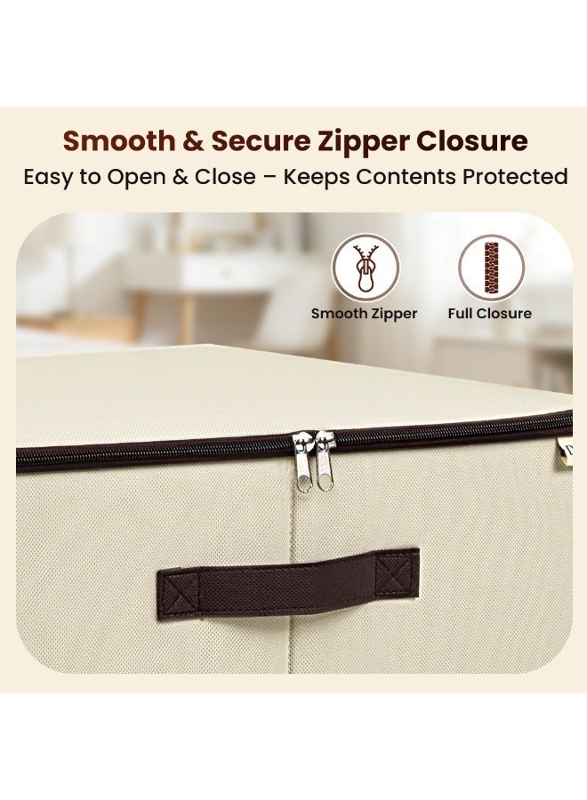 Dayelux™ Large Fabric Storage Box with Zipper – 45×35×25 cm | Closet & Under-Bed Organizer | Ideal for Blankets and Seasonal Clothes | Strong Carry Handles - Image 5