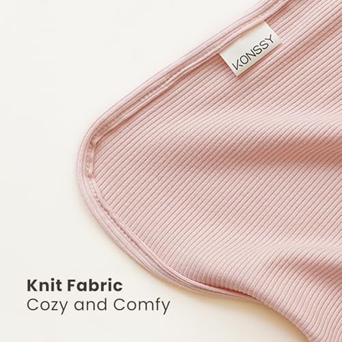 Konssy Ribbed Knit Baby Blankets 2 Pack Stretchy Lightweight Swaddle Blanket for Boys Girls Soft Cozy Receiving Wrap for Newborns Infants Toddlers 33x42 Inch - Image 3