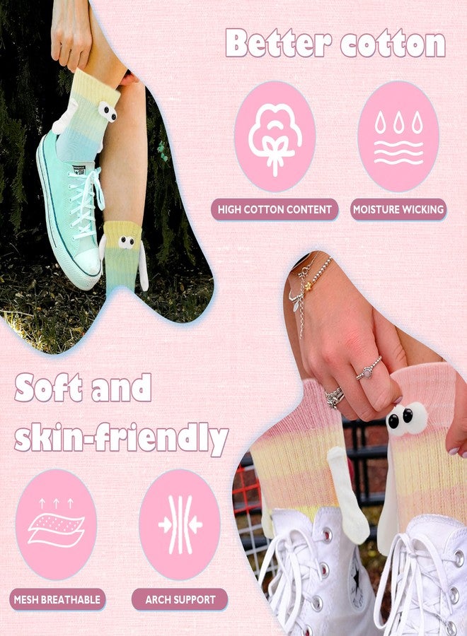 cureder 2 Pairs Magnetic Hold Hands Socks,Funny Couple Magnetic Hand Holding Socks,Funny Couple,Birthday Gifts for Women Men Bestie Lovers - Image 4