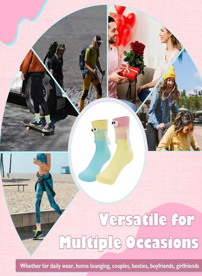 cureder 2 Pairs Magnetic Hold Hands Socks,Funny Couple Magnetic Hand Holding Socks,Funny Couple,Birthday Gifts for Women Men Bestie Lovers - Image 3