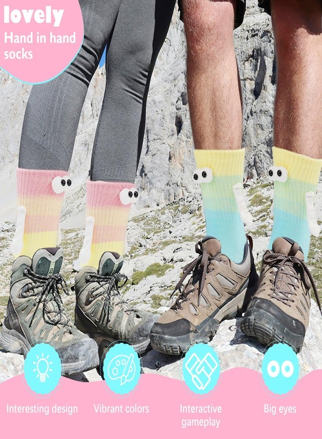 cureder 2 Pairs Magnetic Hold Hands Socks,Funny Couple Magnetic Hand Holding Socks,Funny Couple,Birthday Gifts for Women Men Bestie Lovers - Image 2