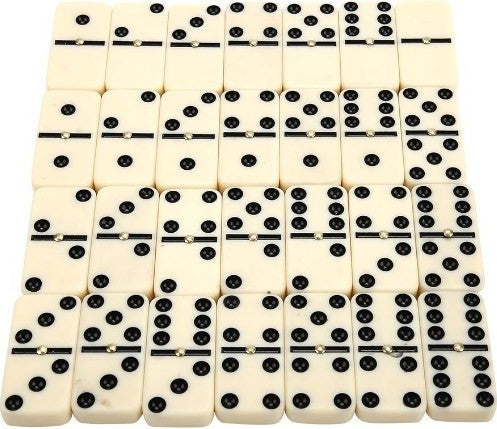 What's Arrived? Large Size Domino Game Set with Ceramic Metal Box 5 x 2.5 x 1 cm