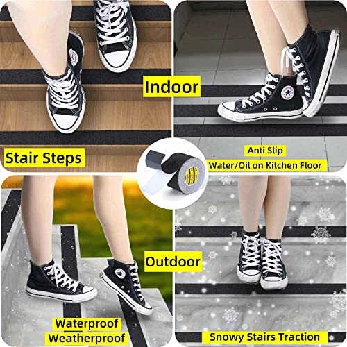 MILEQEE Anti Slip Tape, 1in x 16.4ft Non Skid Frosted Tape for Stairs,Hardwood Floor,Indoor and Outdoor Stair Steps Treads, Non Slip Traction Strip, Safety Walk Waterproof, Prevent Slipping,Grey - Image 3