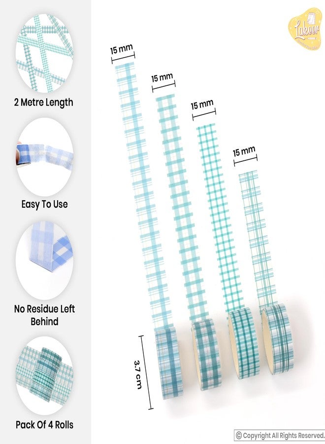 Lakeer Washi Masking Tape Set of 4 Rolls - Gentle Time Series- 15mm x 2m, Washi Tapes for Scrapbooking, DIY Craft, Decoration, Gift Wrapping, etc (Lonely Sand Ink) - Image 5