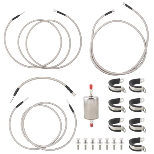 AUTOKAY QFF0012SS Fuel line Quick Fix Braided Lines Ext Cab Fits for Chevrolet Silverado 19992003 - Image 1